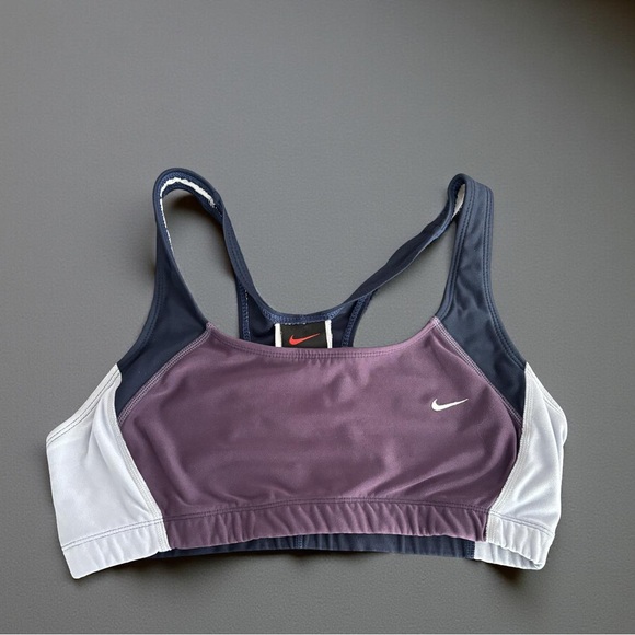 Nike Women's Plum and Charcoal Sports Bra - Picture 1 of 3